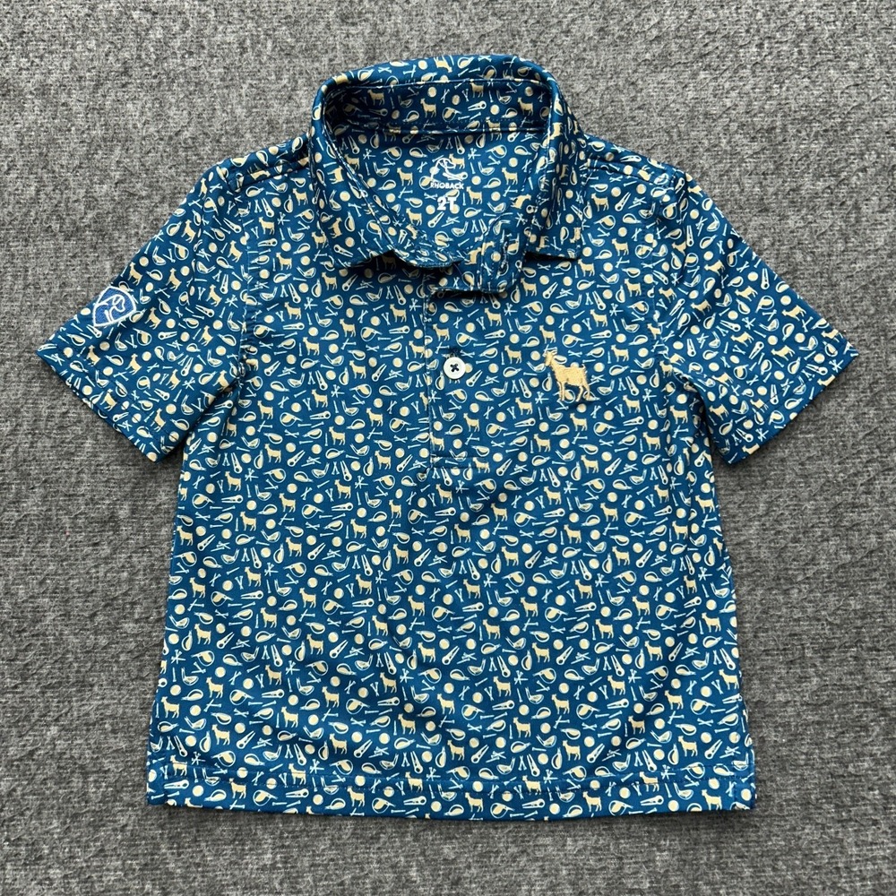 Rhoback Golden Goat Polo Golf Shirt 2T Toddler Performance